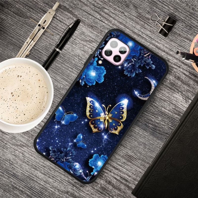 Futerały Huawei P40 Lite Etui na Telefon Złoty Motyl