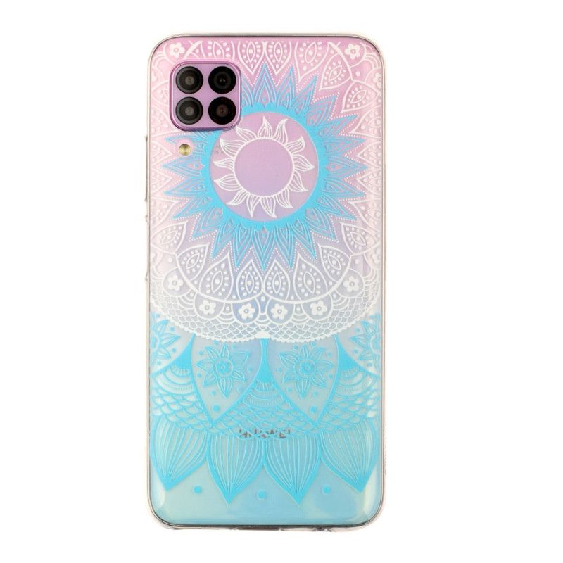 Futerały Huawei P40 Lite Jasnoniebieski Różowy Przezroczysta Kolorowa Mandala