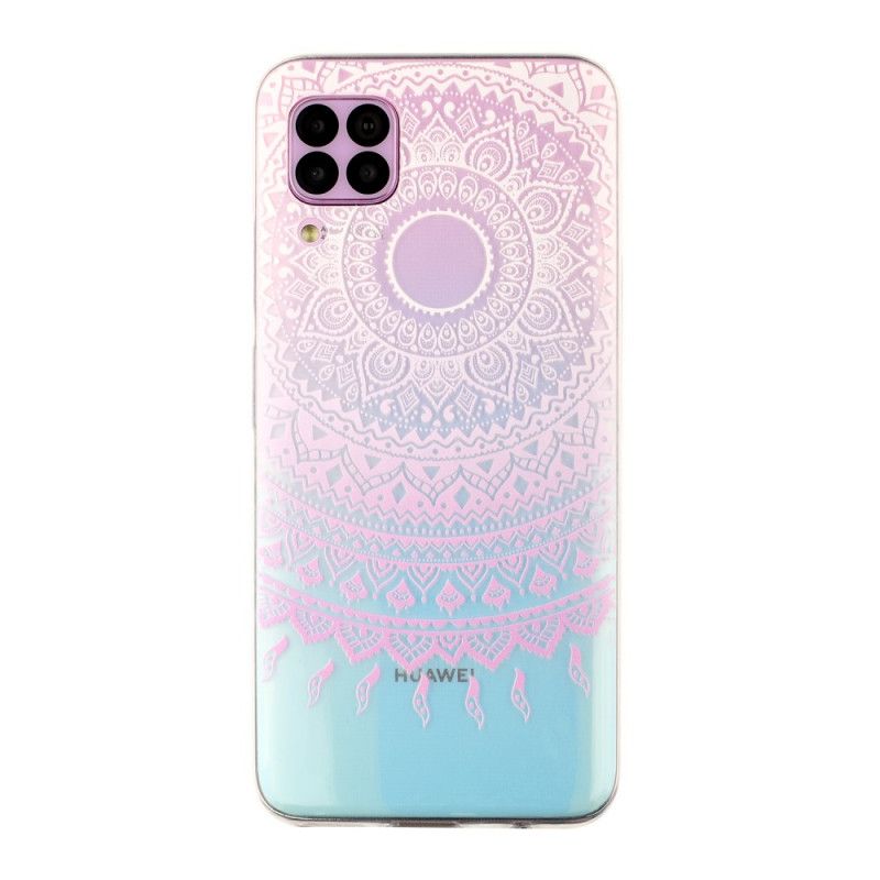 Futerały Huawei P40 Lite Jasnoniebieski Różowy Przezroczysta Kolorowa Mandala