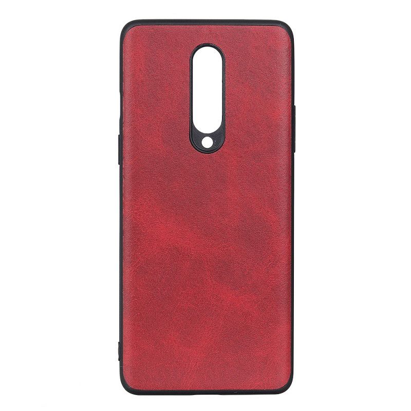 Etui OnePlus 8 Czerwony Czarny Efekt Skóry Premium