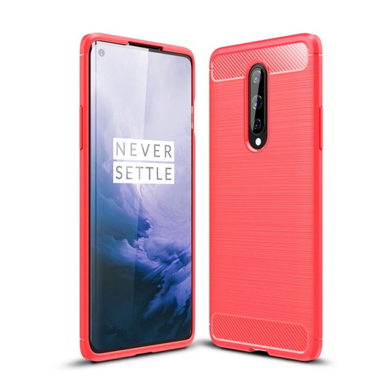 Etui OnePlus 8 Czerwony Czarny Szczotkowane Włókno Węglowe