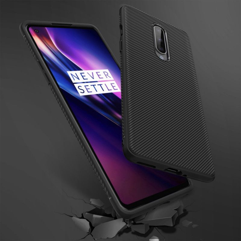 Etui OnePlus 8 Granatowy Czarny Skośny Serial Jazzowy