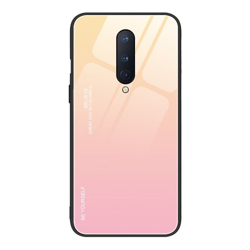 Etui OnePlus 8 Jasnofioletowy Czerwony Bądź Sobą Hartowane Szkło Etui Ochronne