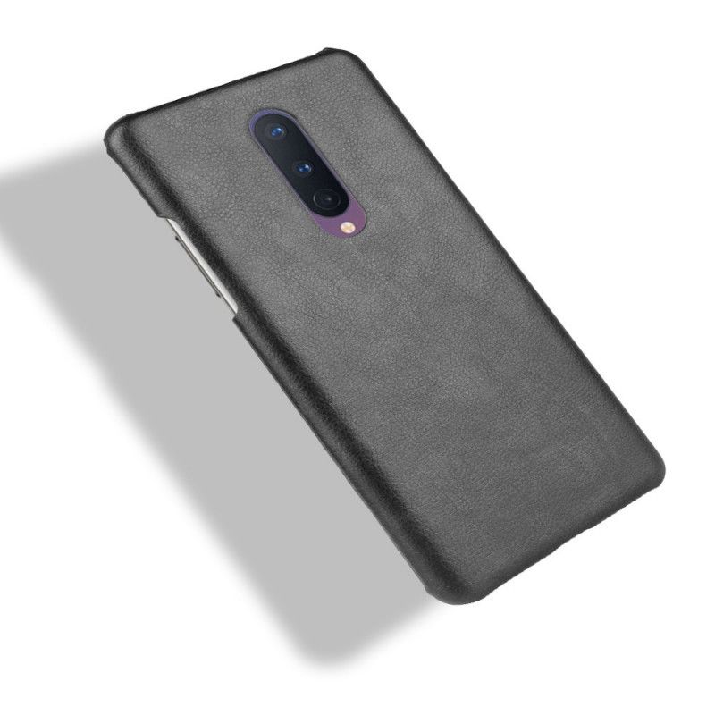 Etui OnePlus 8 Szary Czarny Efekt Skóry Lychee Performance Etui Ochronne