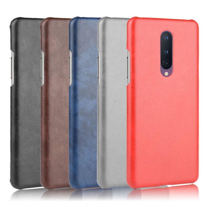 Etui OnePlus 8 Szary Czarny Efekt Skóry Lychee Performance Etui Ochronne