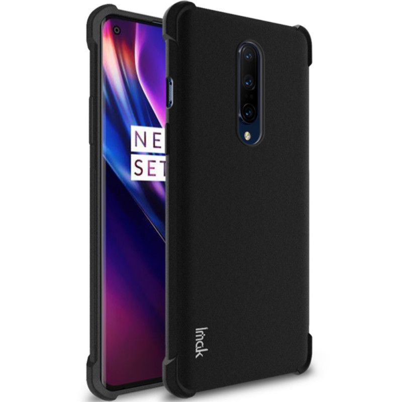 Etui OnePlus 8 Szary Czarny Elastyczny Silikon Z Folią Ekranującą Imak