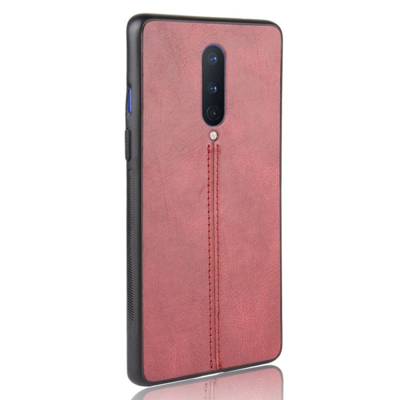 Futerały OnePlus 8 Czerwony Etui na Telefon Efekt Szytej Skóry