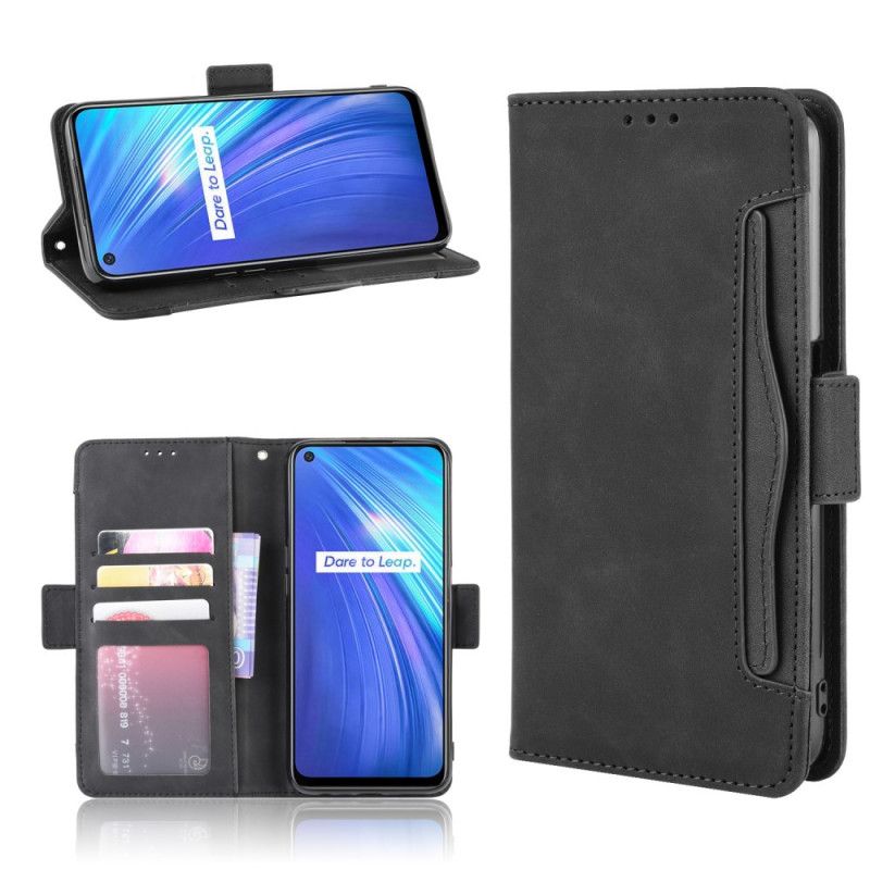 Etui Folio Realme 6 Czerwony Czarny Karta Wielofunkcyjna Pierwszej Klasy Etui Ochronne