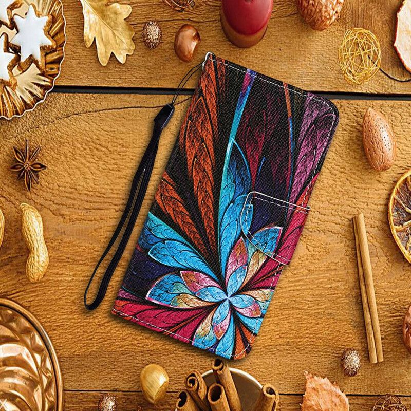 Etui Folio Do Iphone 13 Pro Kolorowe Liście Ze Smyczą