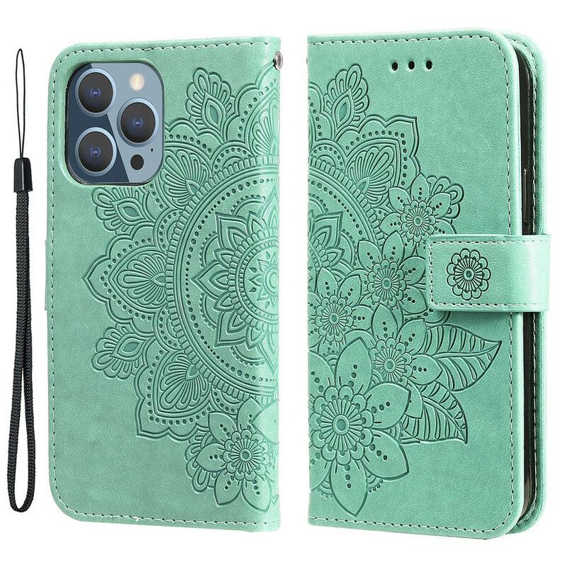 Etui Folio Do Iphone 13 Pro Kwiatowy Nadruk