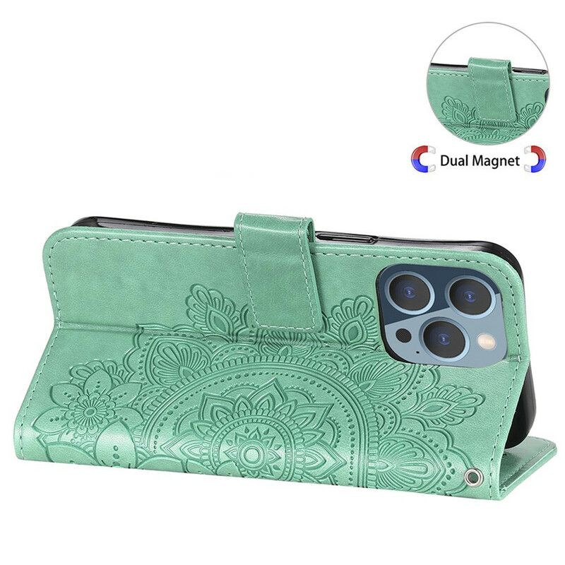 Etui Folio Do Iphone 13 Pro Kwiatowy Nadruk