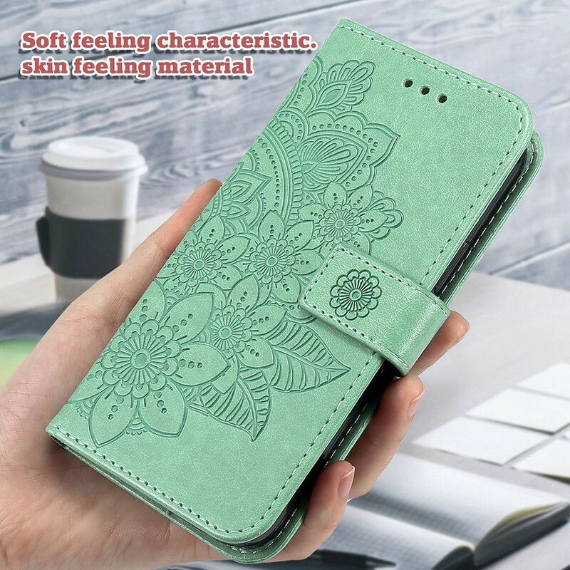 Etui Folio Do Iphone 13 Pro Kwiatowy Nadruk