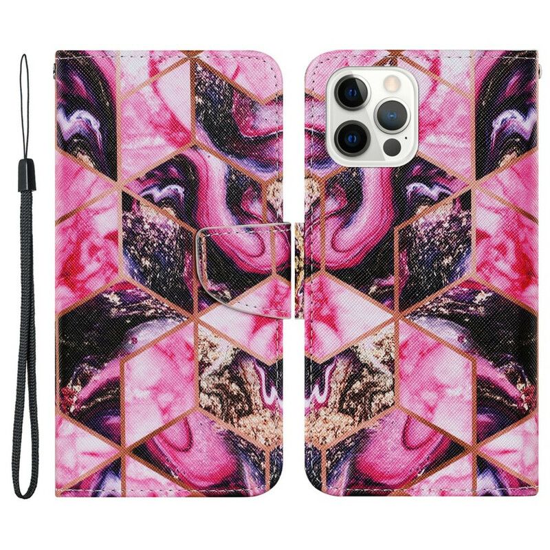 Etui Folio Iphone 13 Pro Geometryczny Marmurowy Styl