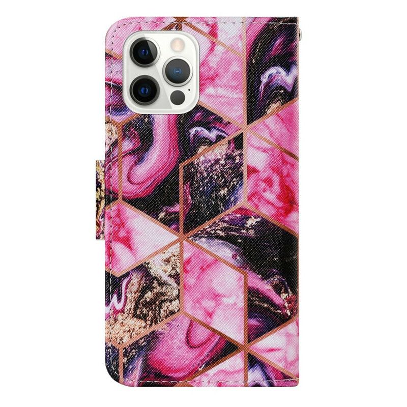 Etui Folio Iphone 13 Pro Geometryczny Marmurowy Styl