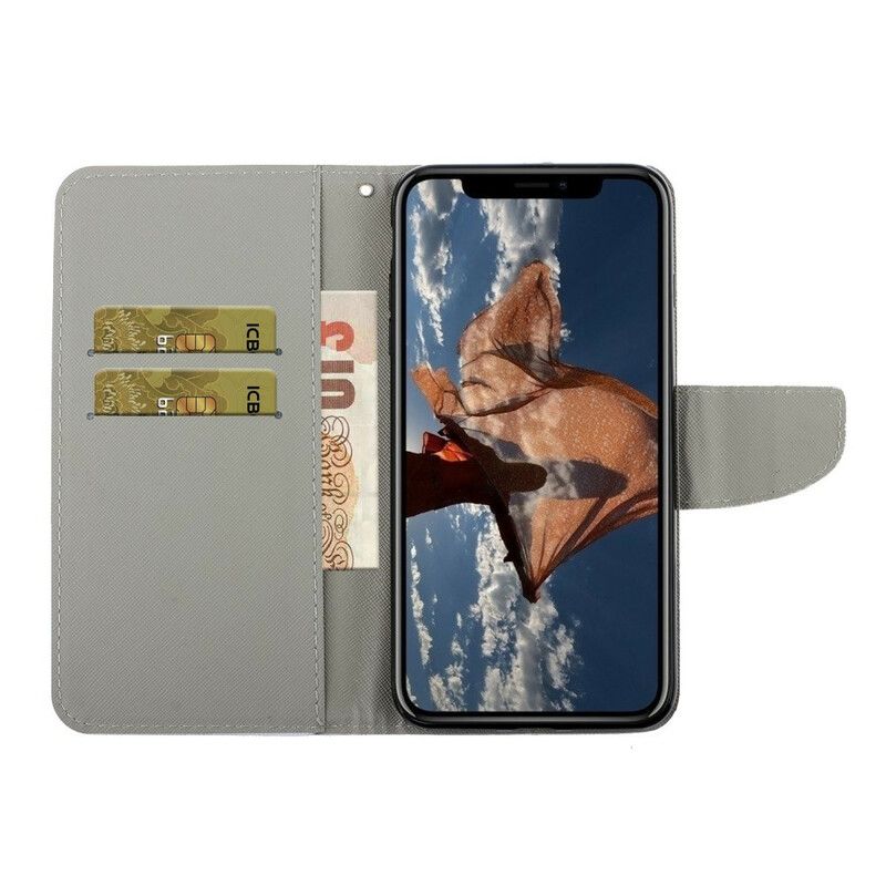 Etui Folio Iphone 13 Pro Patchworkowe Mandale Ze Smyczą Etui Ochronne