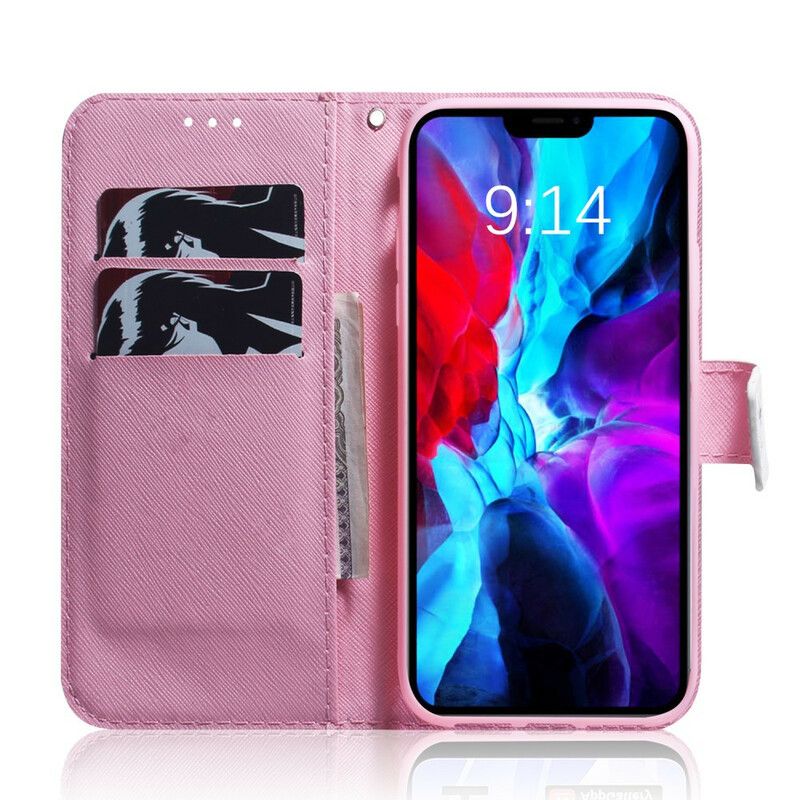 Etui Folio Iphone 13 Pro Stary Różowy Kwiat