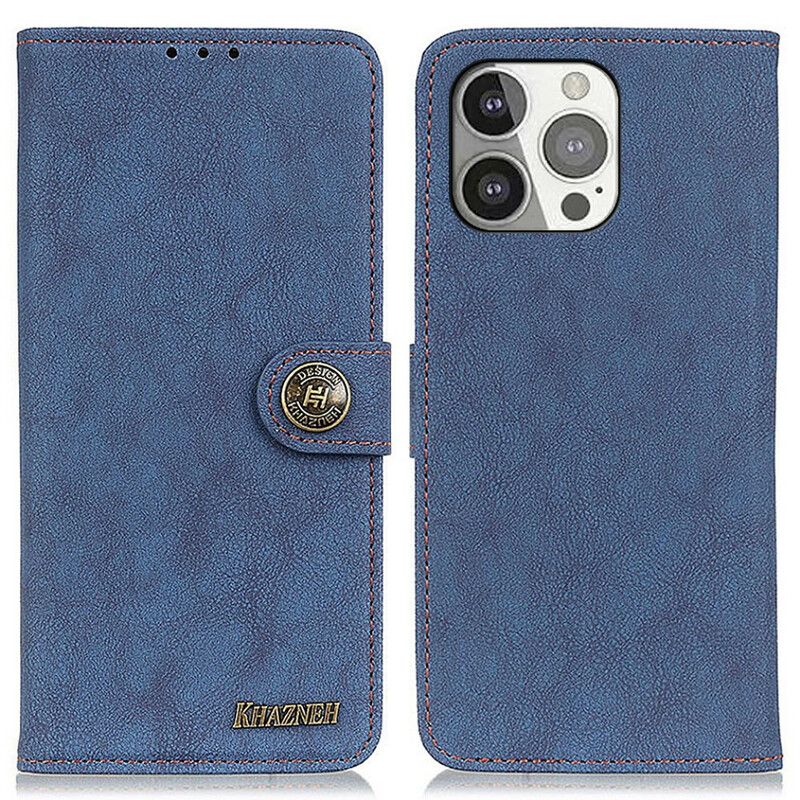 Etui Folio Iphone 13 Pro Sztuczna Skóra Split Retro Khazneh