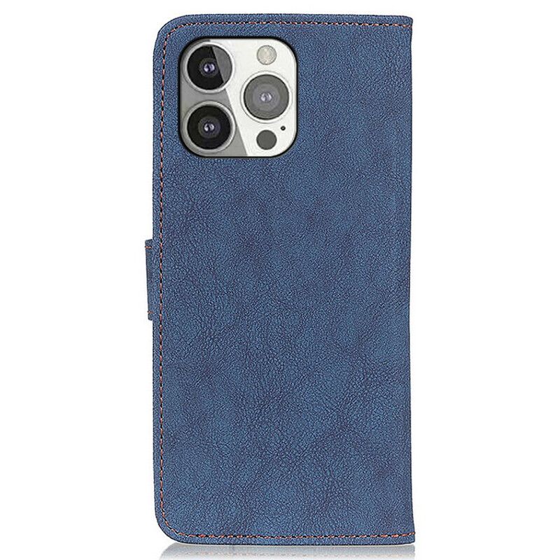 Etui Folio Iphone 13 Pro Sztuczna Skóra Split Retro Khazneh