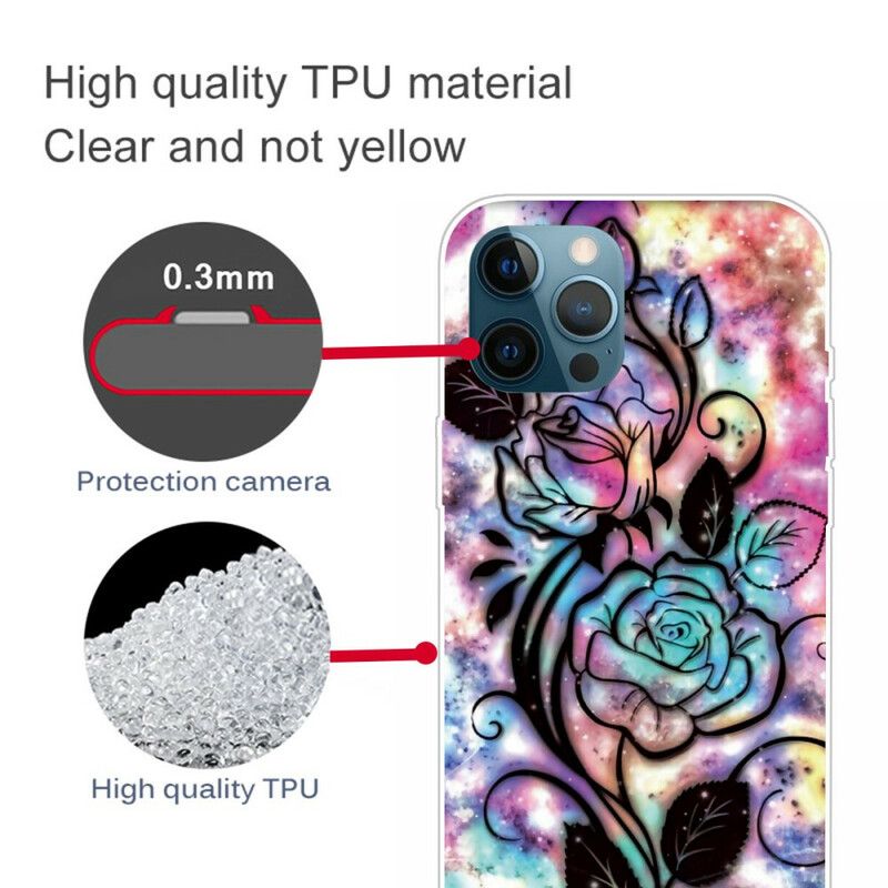 Etui Iphone 13 Pro Graficzny Kwiat Etui Ochronne