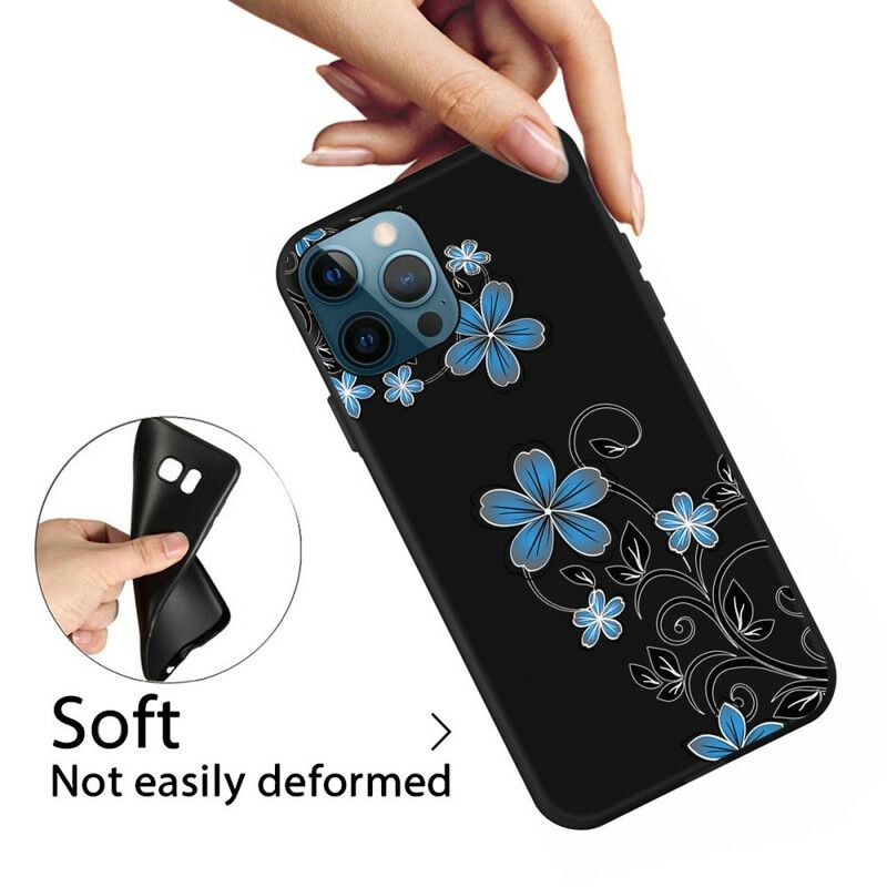 Etui Iphone 13 Pro Niebieskie Kwiaty Etui Ochronne