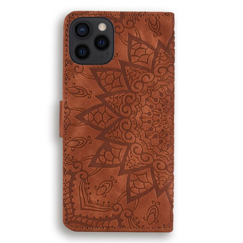 Skórzany Futerał Iphone 13 Pro Etui Na Telefon Barokowa Mandala