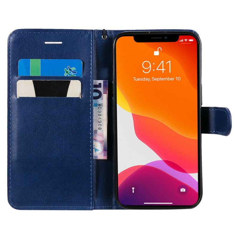 Skórzany Futerał Iphone 13 Pro Etui Na Telefon Solid Color Series Strappy