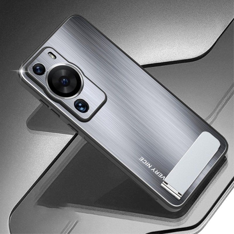 Etui do Huawei P60 Pro Szczotkowane Aluminium Ze Wspornikiem