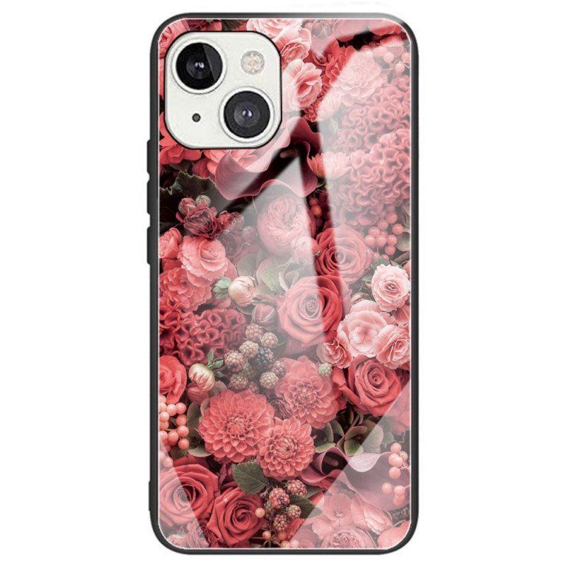 Etui do iPhone 14 Kwiaty Ze Szkła Hartowanego