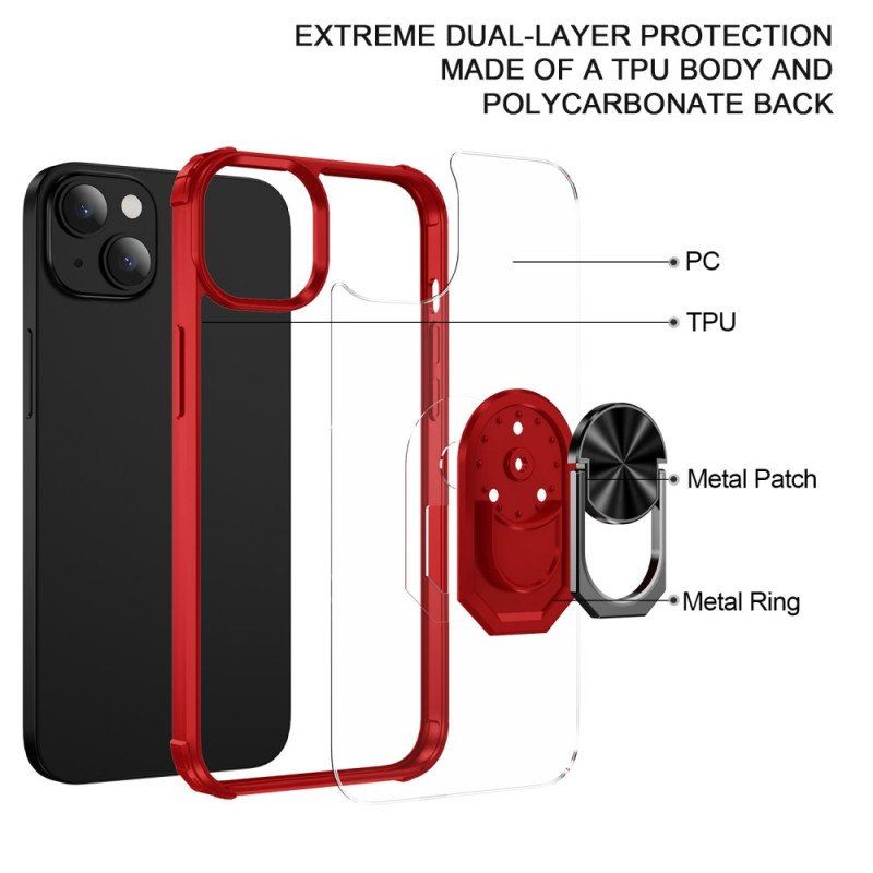 Etui do iPhone 14 Plus Przezroczysty Z Pierścieniem Podtrzymującym