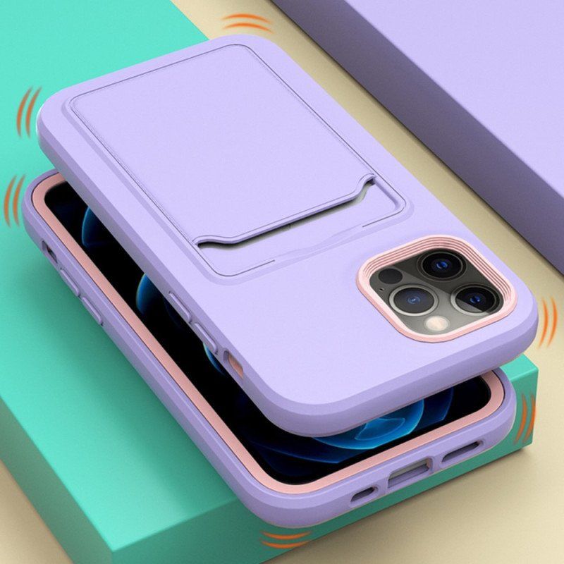 Etui do iPhone 14 Posiadacz Karty Dwukolorowej