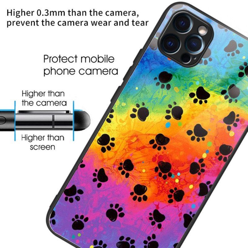 Etui do iPhone 14 Pro Max Odciski Palców Ze Szkła Hartowanego