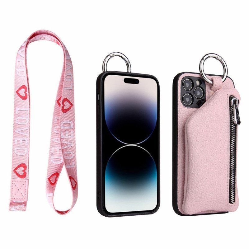 Etui do iPhone 14 Pro Max Portmonetka I Smycz