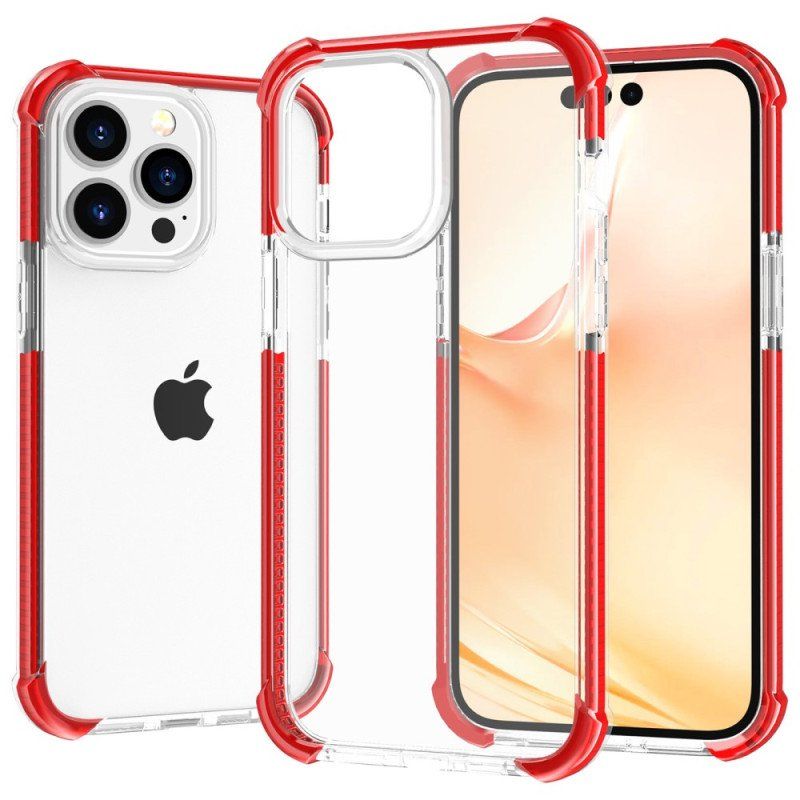 Etui do iPhone 14 Pro Max Przezroczyste Kolorowe Krawędzie