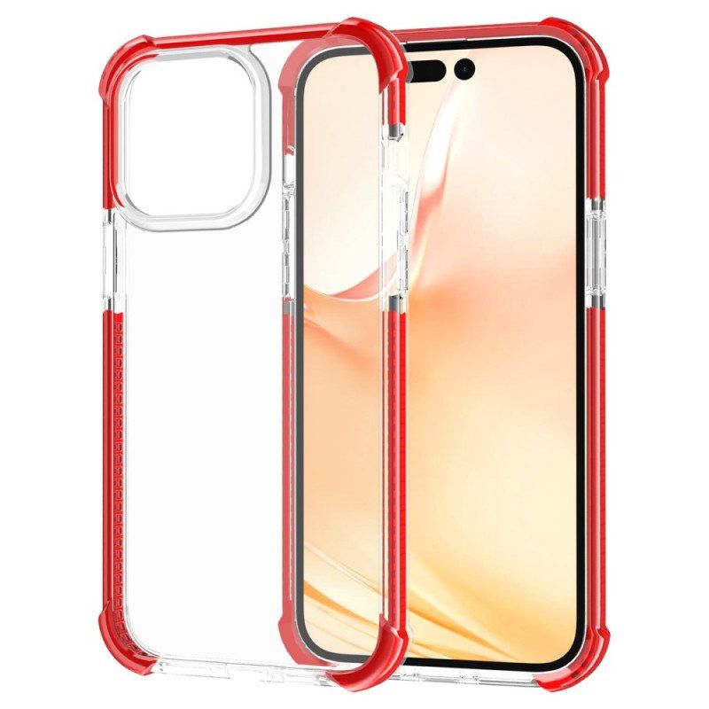 Etui do iPhone 14 Pro Max Przezroczyste Kolorowe Krawędzie