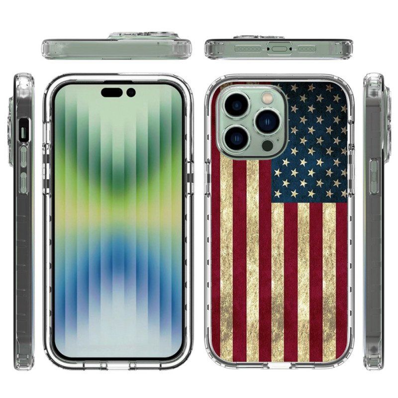 Etui do iPhone 14 Pro Max Ulepszona Flaga Amerykańska