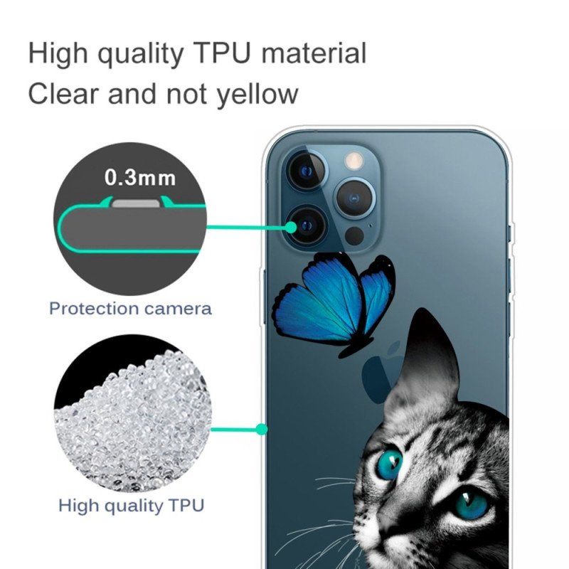 Etui do iPhone 14 Pro Między Kotem A Motylem