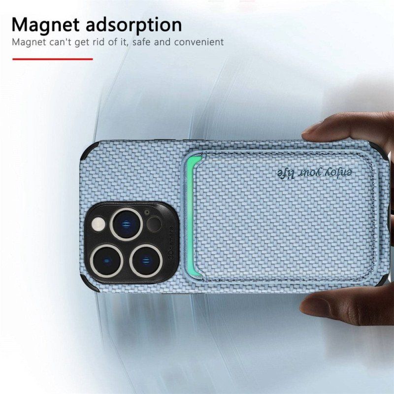 Etui do iPhone 14 Pro Portfel Portfel Z Włókna Węglowego I Magnesu