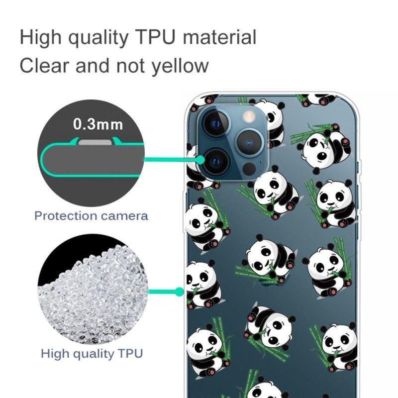 Etui do iPhone 14 Pro Przezroczyste Małe Pandy