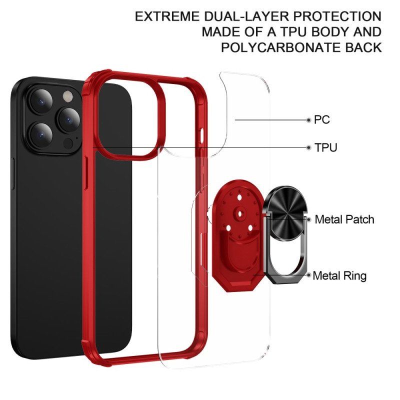 Etui do iPhone 14 Pro Przezroczysty Z Pierścieniem Podtrzymującym