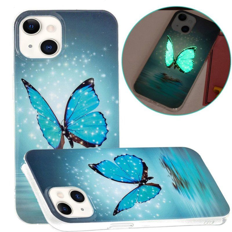 Etui do iPhone 15 Plus Fluorescencyjne Motyle