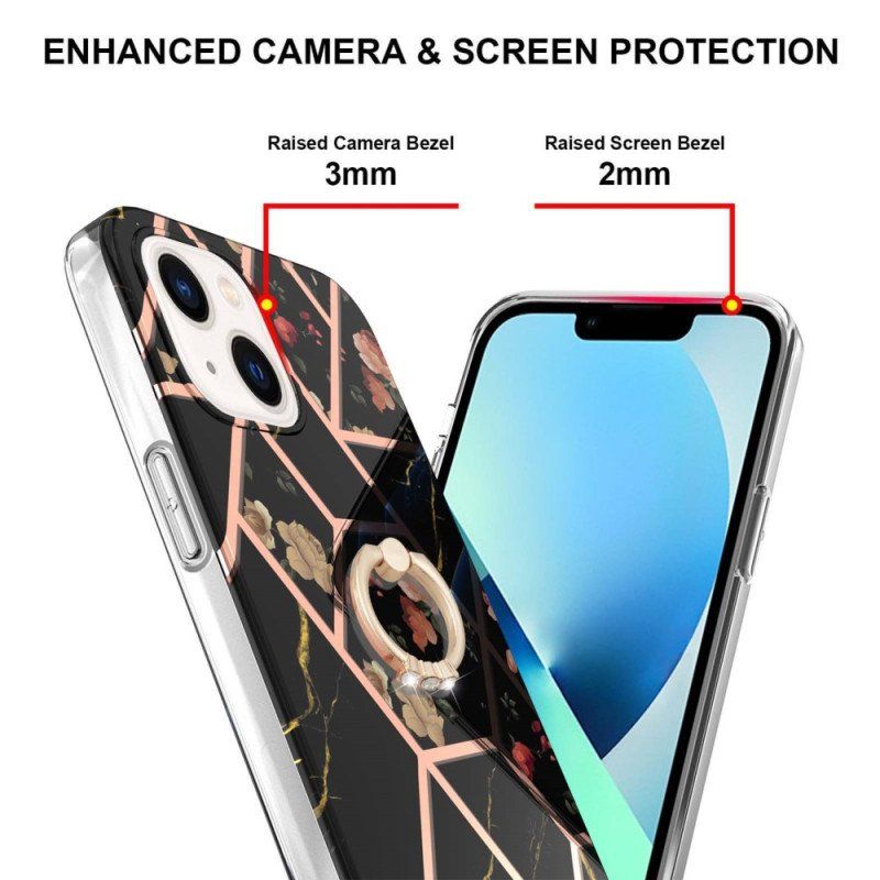 Etui do iPhone 15 Plus Uchwyt Na Pierścionek Z Kwiatami