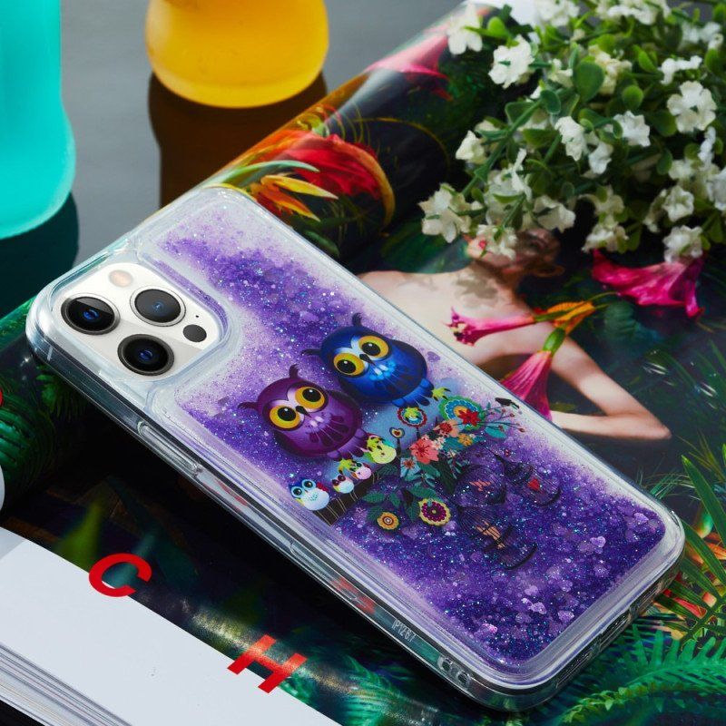 Etui do iPhone 15 Pro Błyszcząca Para Sów