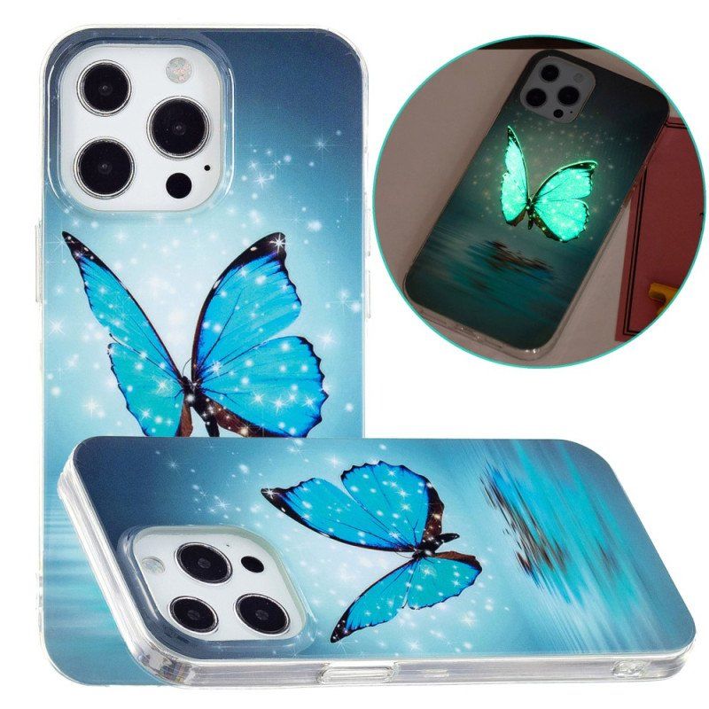 Etui do iPhone 15 Pro Fluorescencyjne Motyle