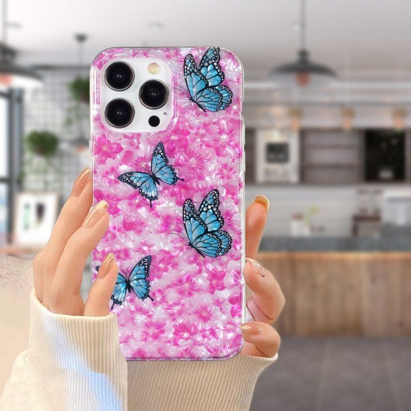 Etui do iPhone 15 Pro Kwiaty I Motyle