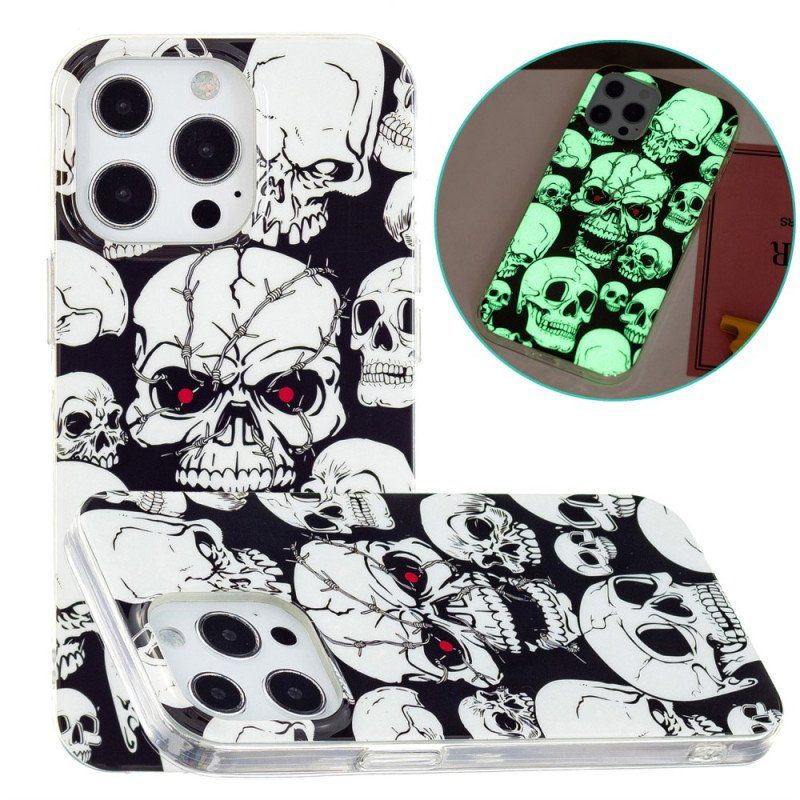 Etui do iPhone 15 Pro Max Fluorescencyjne Czaszki