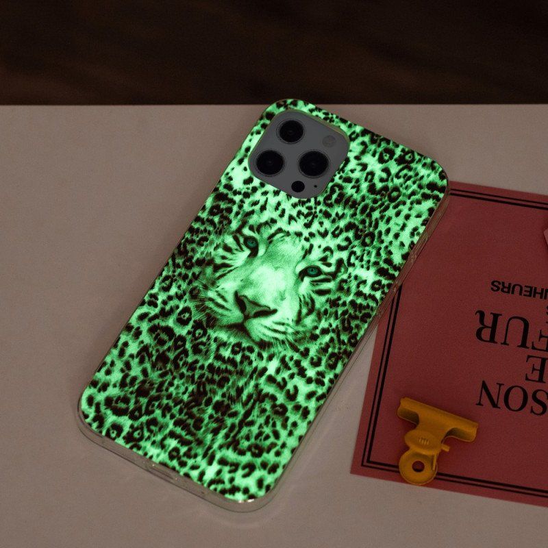 Etui do iPhone 15 Pro Max Fluorescencyjny Lampart