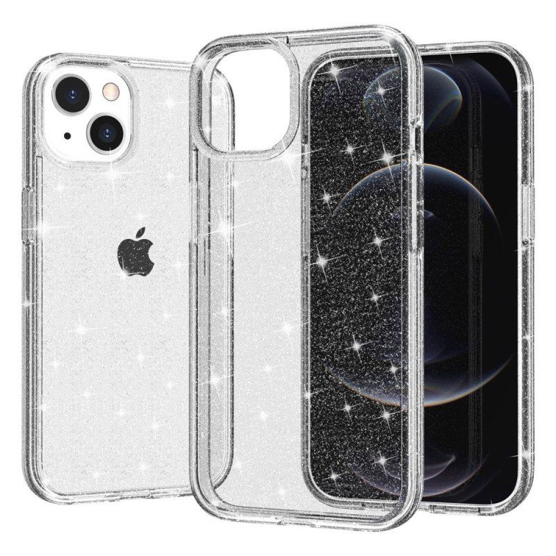 Etui do iPhone 15 Przezroczysty Brokat