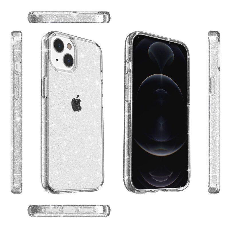 Etui do iPhone 15 Przezroczysty Brokat