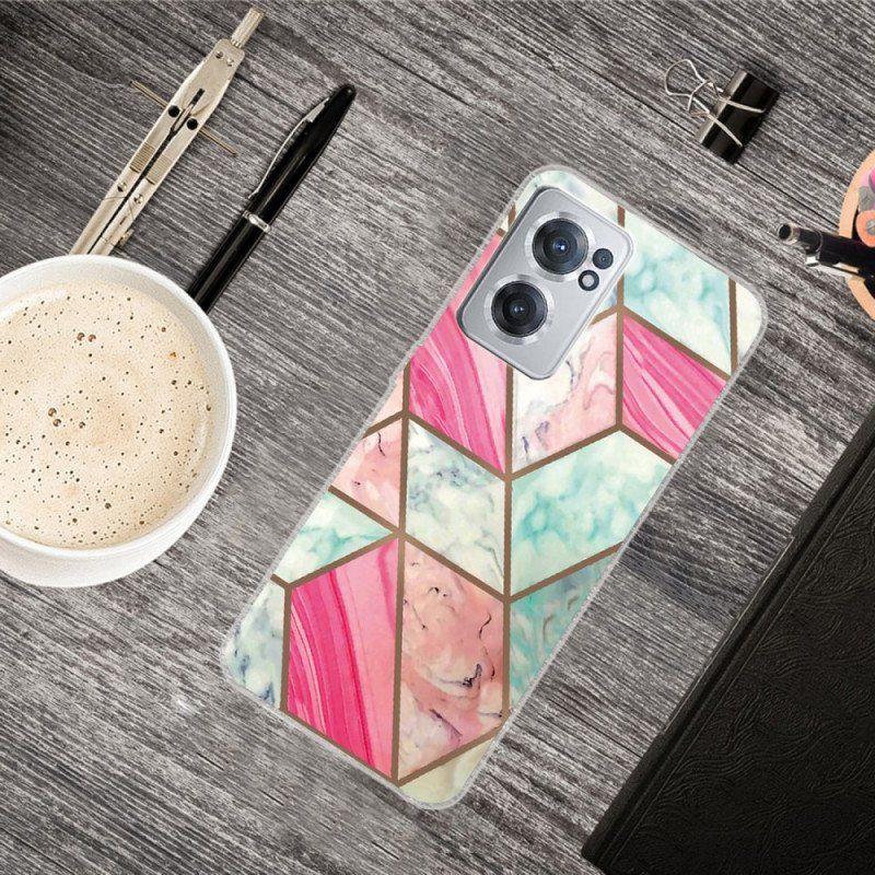 Etui do OnePlus Nord CE 2 5G Różowy I Zielony Marmur