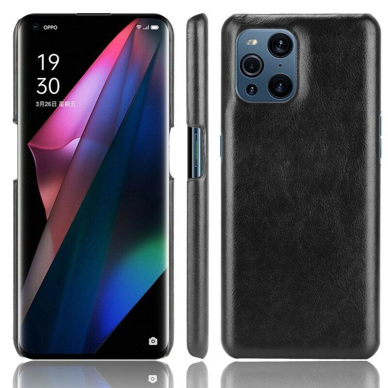 Etui do Oppo Find X3 Pro Efekt Skóry Liczi